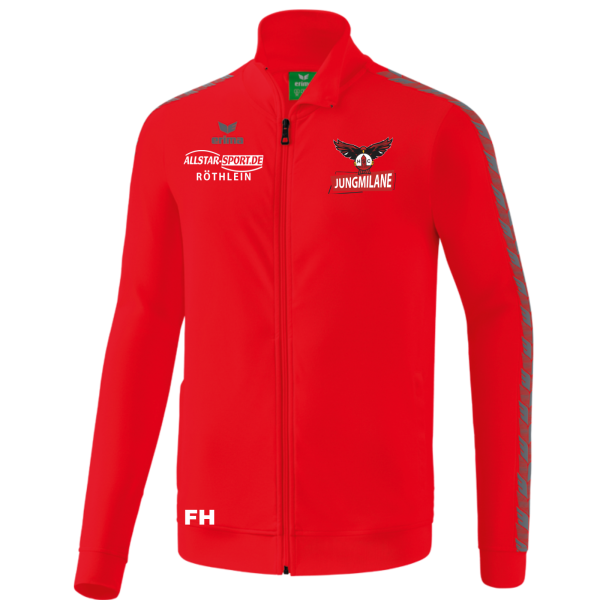 Esential Team Tracktop Rot Jungmilane Logo und Initialen